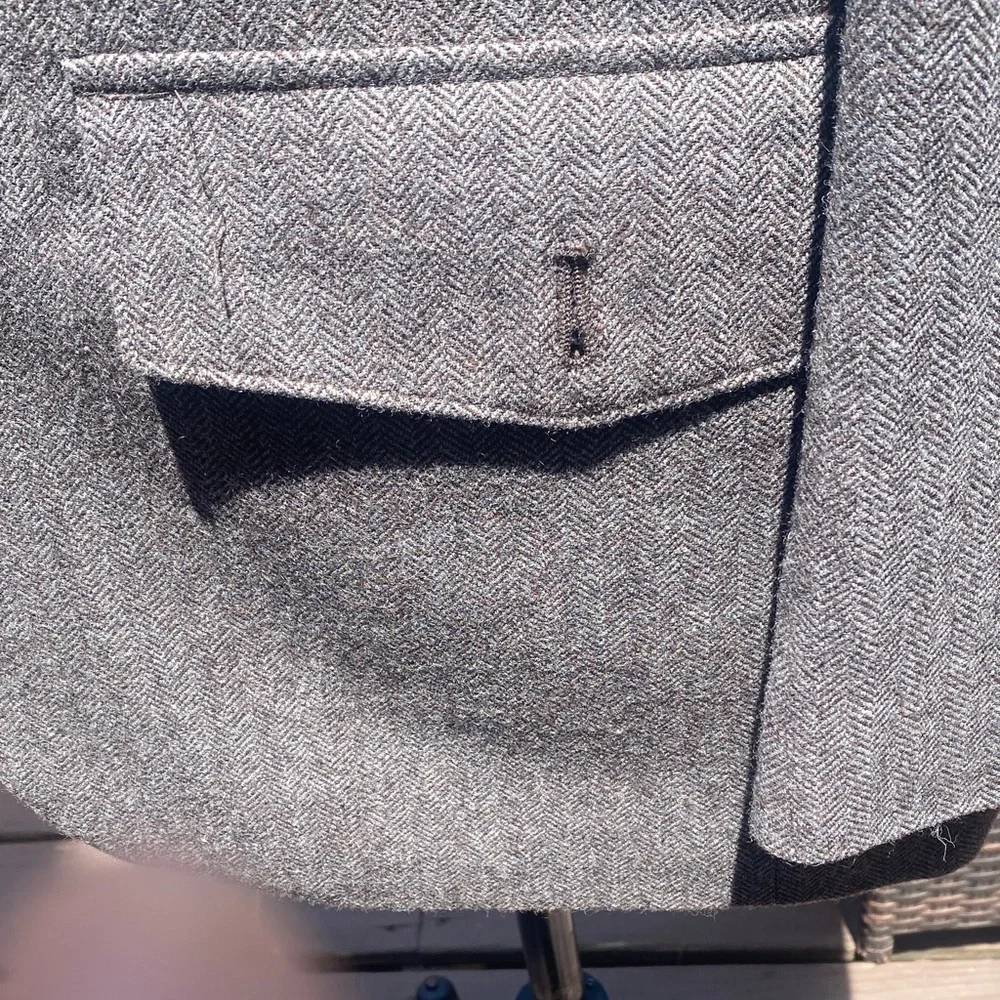 Tasso Elba Gray Wool Blend Field Jacket with Flap Pockets - Picture 4 of 5